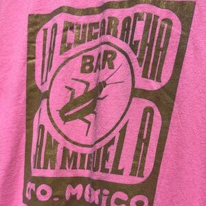 Pink Tee with Brown Graphic